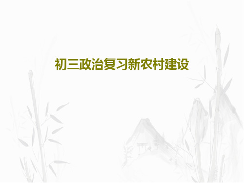 初三政治复习新农村建设26页PPT