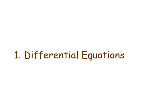 Differential equations