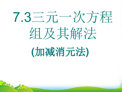 华师大版七年级数学下册第七章《三元一次方程组及其解法》优课件1