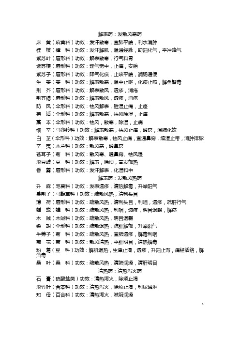 药典及其冷门中药功效