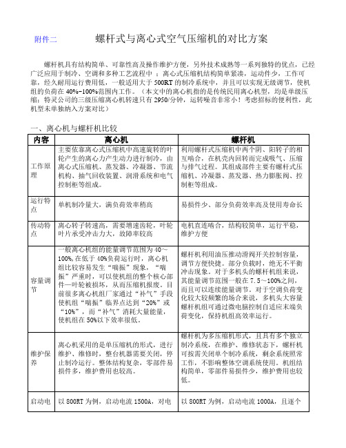 螺杆机与离心机对比方案