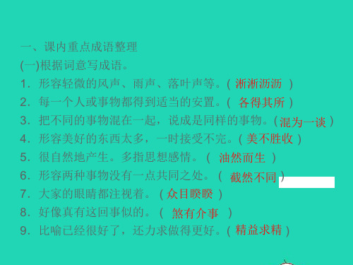 七年级语文上册专题复习二词语的理解与运用习题名师公开课省级获奖课件新人教版