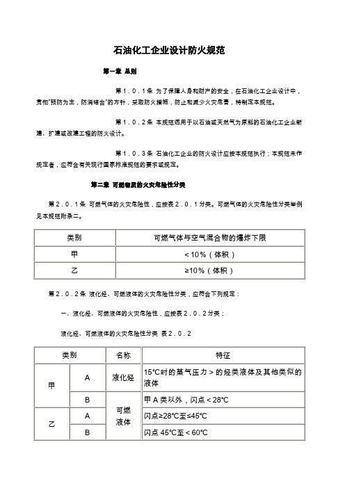 石油化工企业设计防火规范