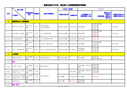 集团级人力资源授权明细表