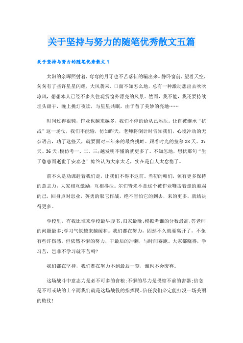 关于坚持与努力的随笔优秀散文五篇