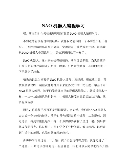 NAO机器人编程学习