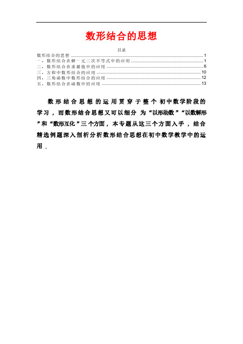 数形结合的思想—2024年中考数学思想方法专项突破(全国通用)(解析版)