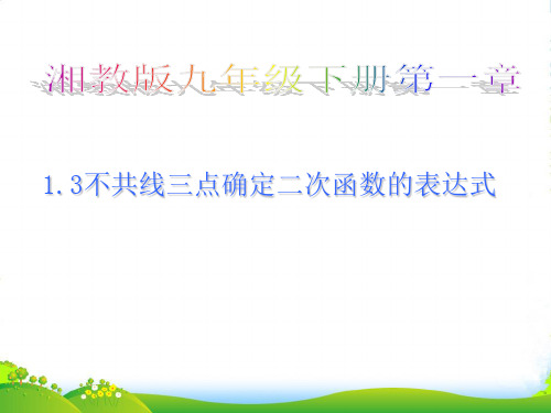 湘教版九年级数学下册第一章《不共线三点确定二次函数的表达式》优质课课件
