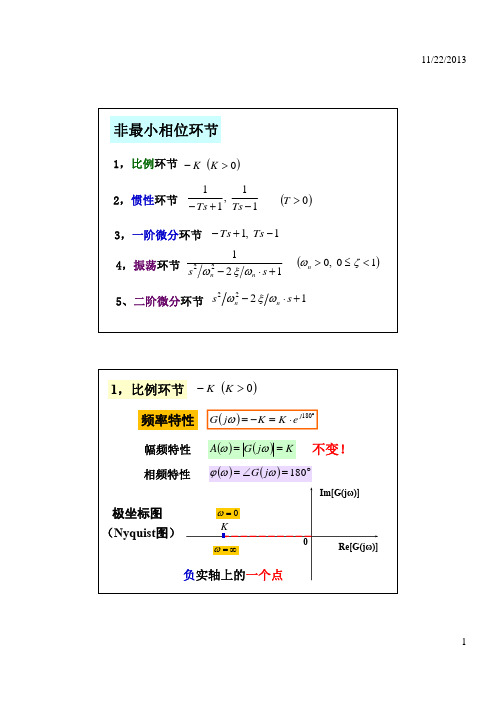 自动控制原理 开环系统的频率特性—典型环节非最小相