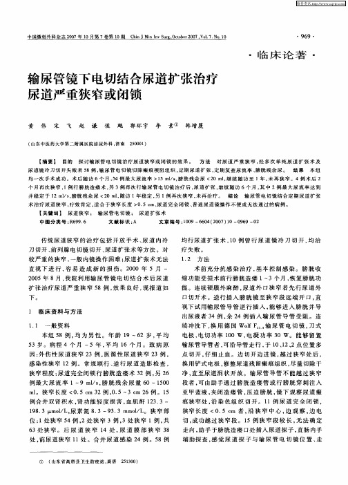 输尿管镜下电切结合尿道扩张治疗尿道严重狭窄或闭锁