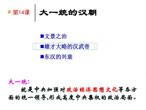 七年级历史上册课件：第12课《大一统的汉朝》(新人教版).ppt