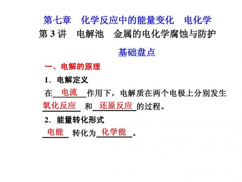 电解池 金属的电化学腐蚀与防护讲义