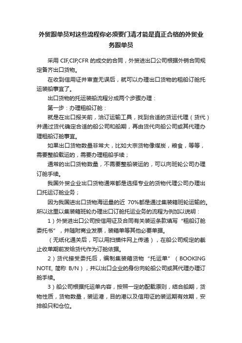 外贸跟单员对这些流程你必须要门清才能是真正合格的外贸业务跟单员