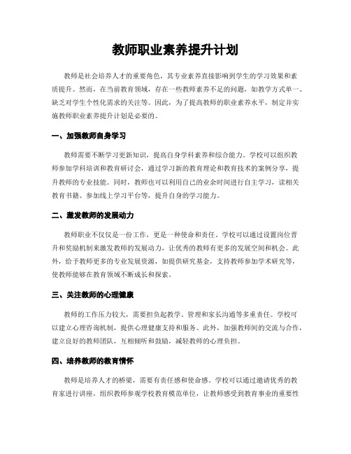 教师职业素养提升计划