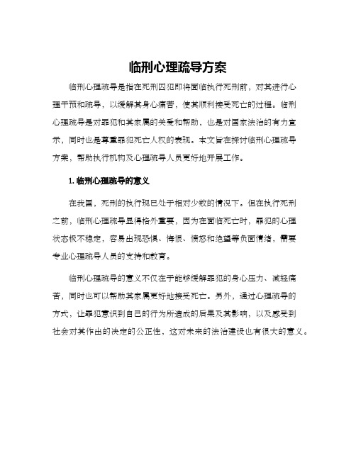 临刑心理疏导方案