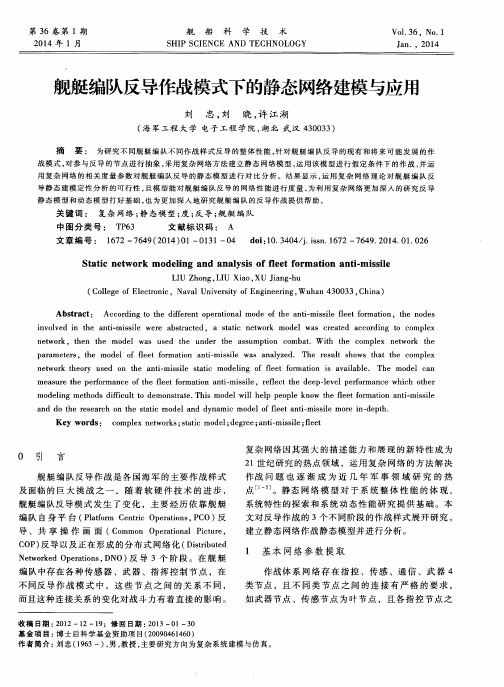 舰艇编队反导作战模式下的静态网络建模与应用