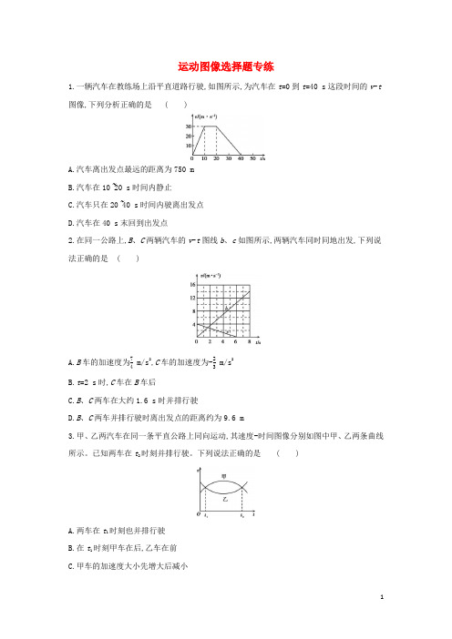 _新教材高中物理第2章匀变速直线运动的研究运动图像选择题专练练习新人教版必修