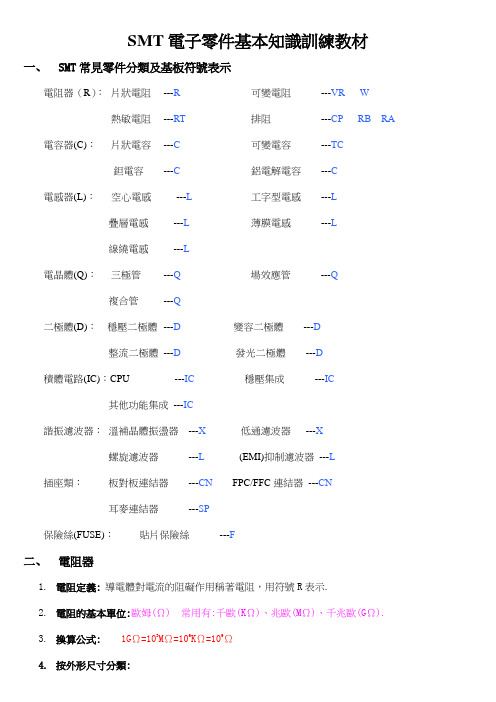 SMT电子零件基本知识训练教材