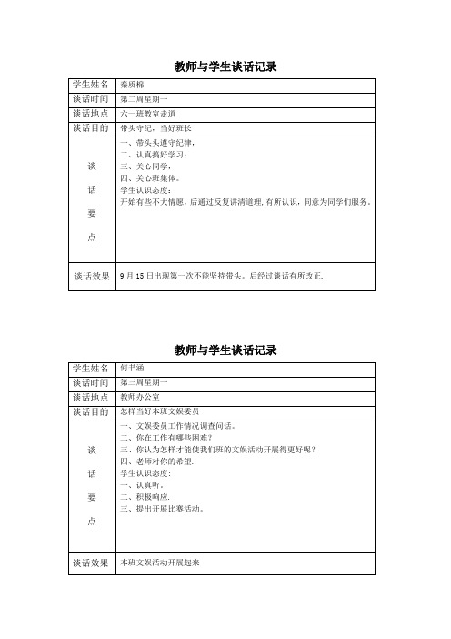 教师与学生谈话记录81097