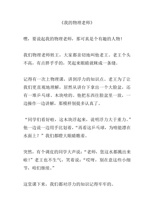 我的物理老师作文