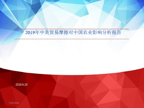 2019年中美贸易摩擦对中国农业影响分析报告