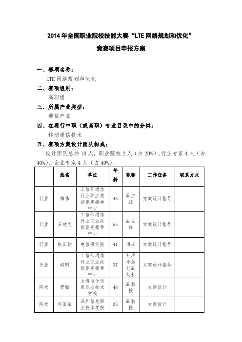 2014年全国职业院校技能大赛_LTE网络规划和优化_