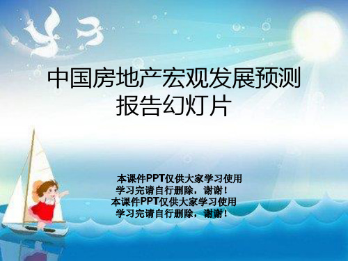 中国房地产宏观发展预测报告幻灯片