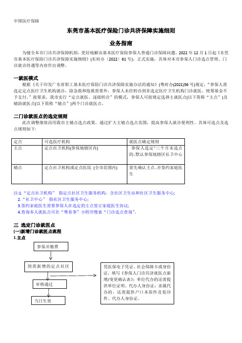 东莞市基本医疗保险门诊共济保障实施细则