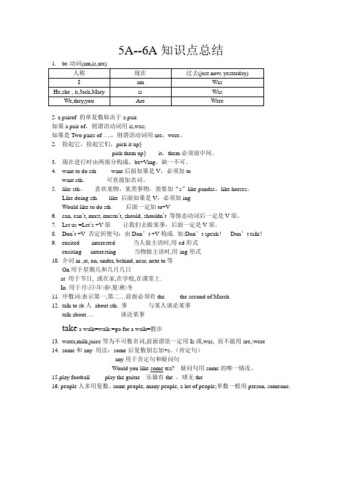 5A-6A等知识点总结