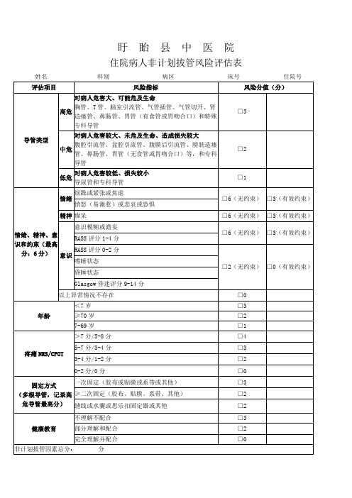 护理风险评分