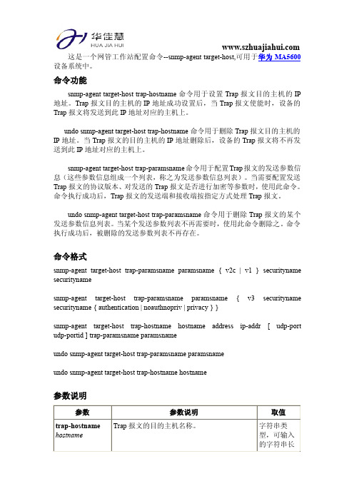 MA5600 snmp-agent target-host命令详解