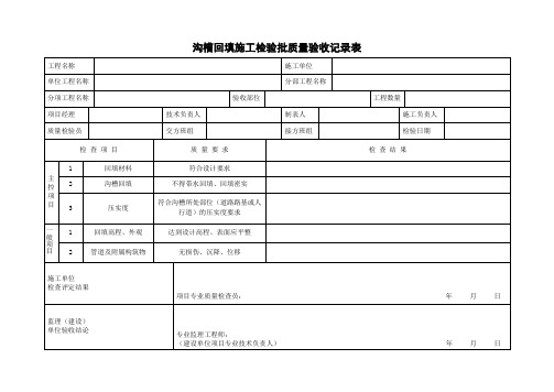 沟槽回填施工检验批质量验收记录