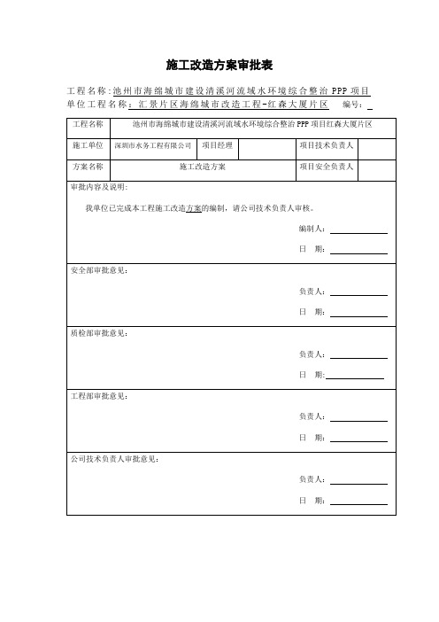 施工改造方案审批表