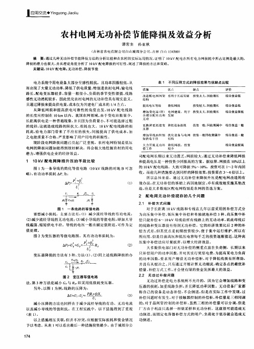 农村电网无功补偿节能降损及效益分析