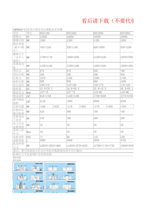 力劲压铸机参数