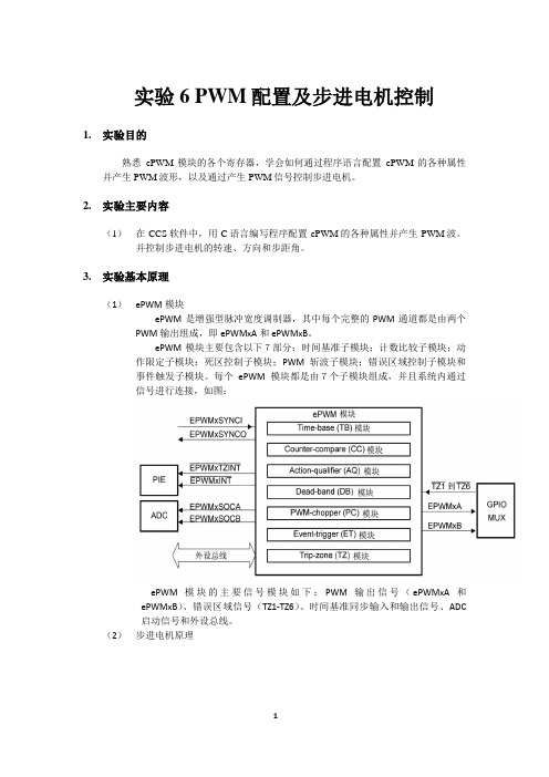 实验6 PWM配置及步进电机控制