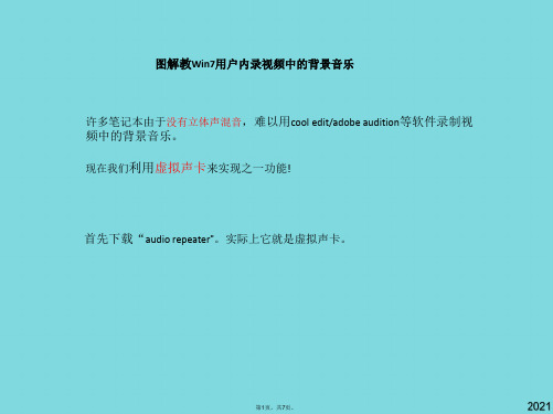 图解录制视频背景音乐(与“声音”有关优秀PPT文档)