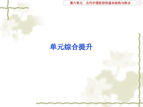 2020版高考历史(人教)大一轮课件(含2019届新题)：第六单元 古代中国经济的基本结构与特点 单元综合提升