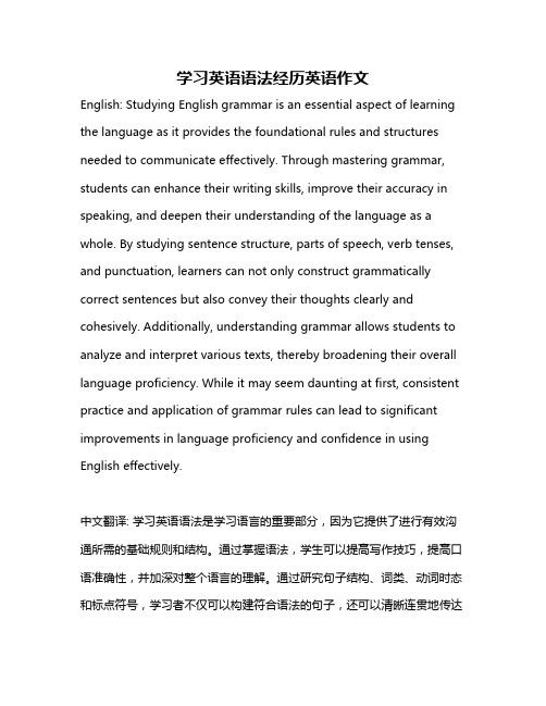 学习英语语法经历英语作文