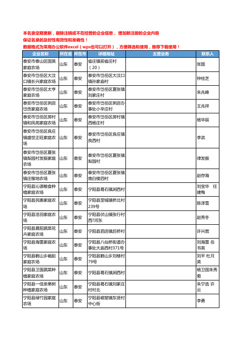 2020新版山东省泰安农场、牧场工商企业公司名录名单黄页联系方式大全73家