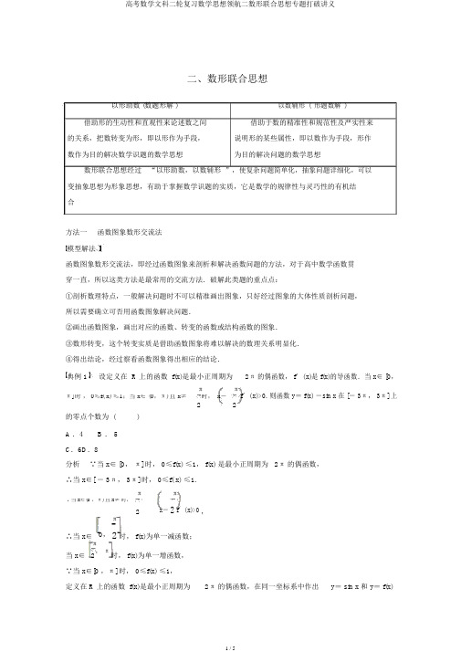 高考数学文科二轮复习数学思想领航二数形结合思想专题突破讲义