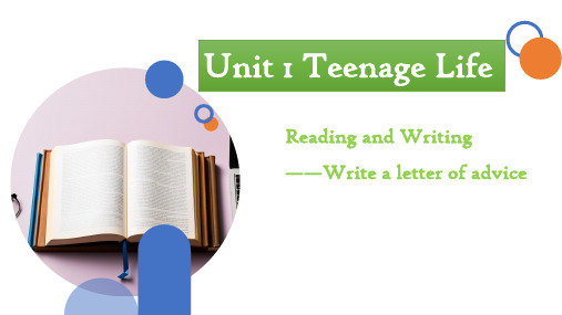 Unit 1 Teenage life Reading for Writing 课件