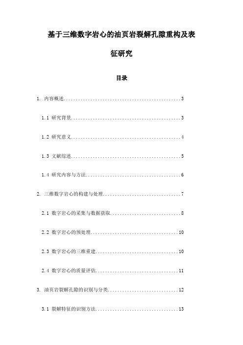 基于三维数字岩心的油页岩裂解孔隙重构及表征研究