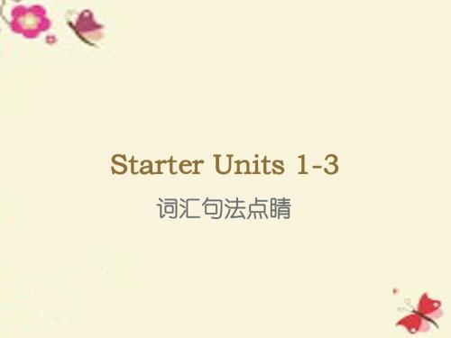 【学海风暴】2015-2016学年七年级英语上册 Starter Units 1-3词汇句法点睛课件 (新版)人教新目标版