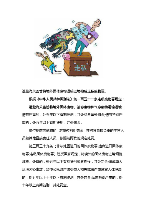 逃避海关监管将境外固体废物运输进境构成