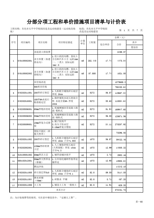 校园改造及运动场建设分部分项案例