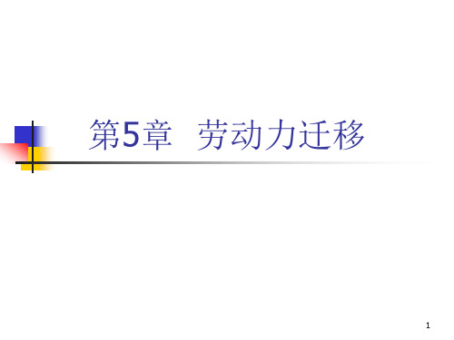 第5章 劳动力迁移