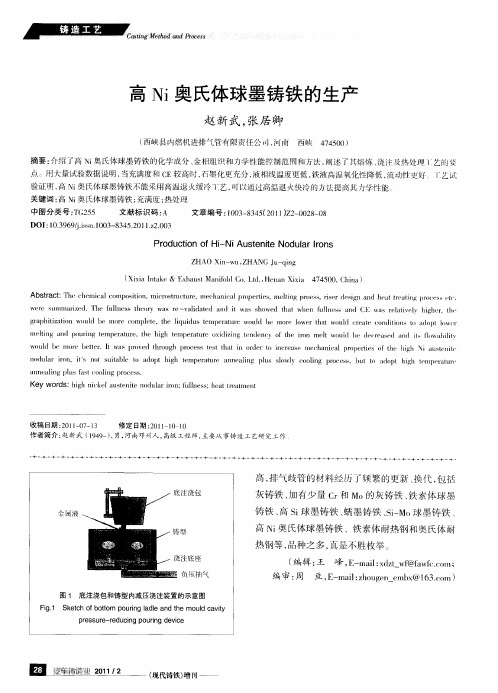 高Ni奥氏体球墨铸铁的生产