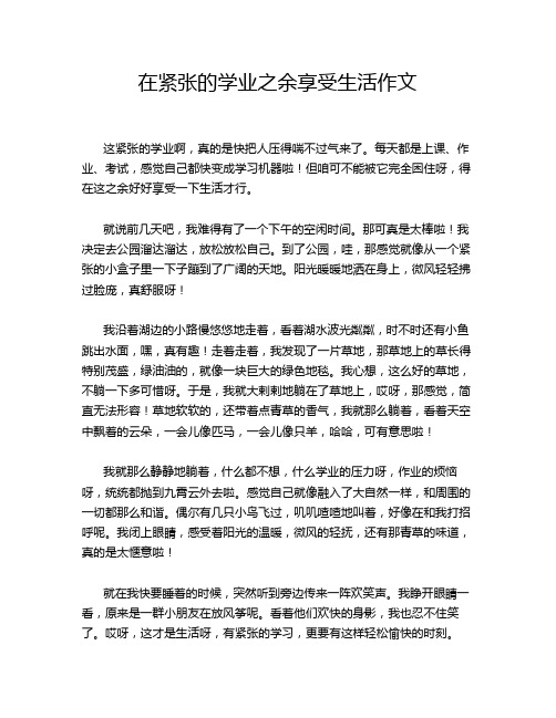 在紧张的学业之余享受生活作文