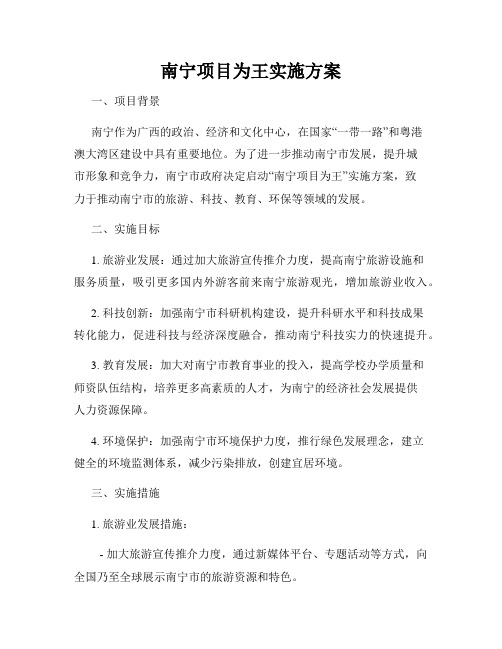 南宁项目为王实施方案